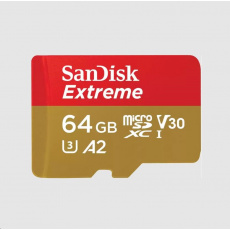 SanDisk micro SDXC karta 64GB Extreme (170 MB/s Class 10, UHS-I U3 V30) + adaptér