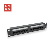 LYNX 10" patch panel 12-port, UTP Cat6, 50µ, nestíněný, černý