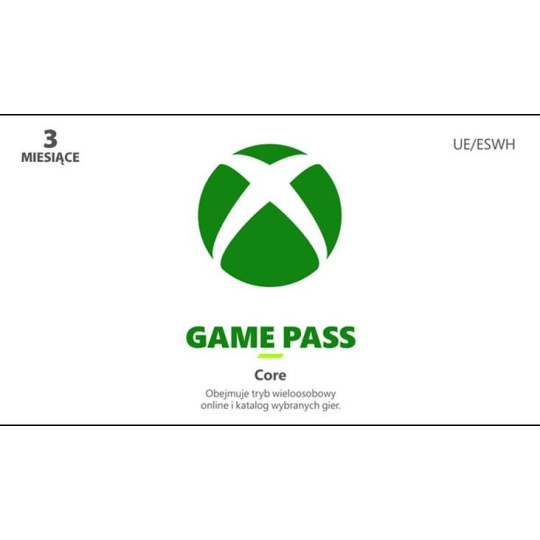 Xbox Game Pass Core – 3 - měsíční členství