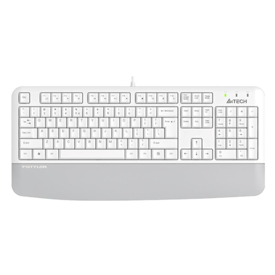A4tech FK20, multimediální kancelářská klávesnice, CZ/US, USB, bílá