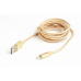 GEMBIRD CABLEXPERT USB 2.0 Nabíjací a synchronizačný kábel Lightning (IP5 a vyšší), opletený, 1,8 m, zlatý, blister