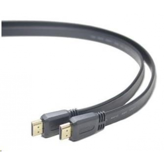 PREMIUMCORD HDMI High Speed + Ethernet plochý kábel, pozlátené konektory, 2 m