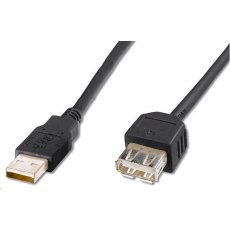 Kábel USB PREMIUMCORD 2.0 A-A 1m, predĺženie (M/F) sivá