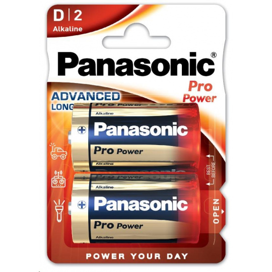 PANASONIC Alkalické baterie Pro Power LR20PPG/2BP D 1,5V (Blistr 2ks)