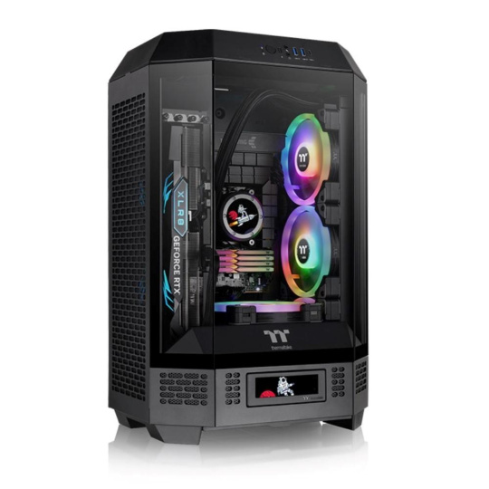 THERMAL TAKE Case The Tower 300, mATX, Průhledná bočnice, 2x 140mm Fan, černá THERMAL TAKE Case The Tower 300, mATX, Průhledná bočnice, 2x 140mm Fan, černá