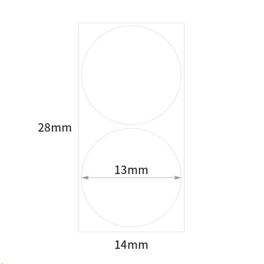 Niimbot štítky R 14x28mm 205ks WhiteRound B pro D11 a D110