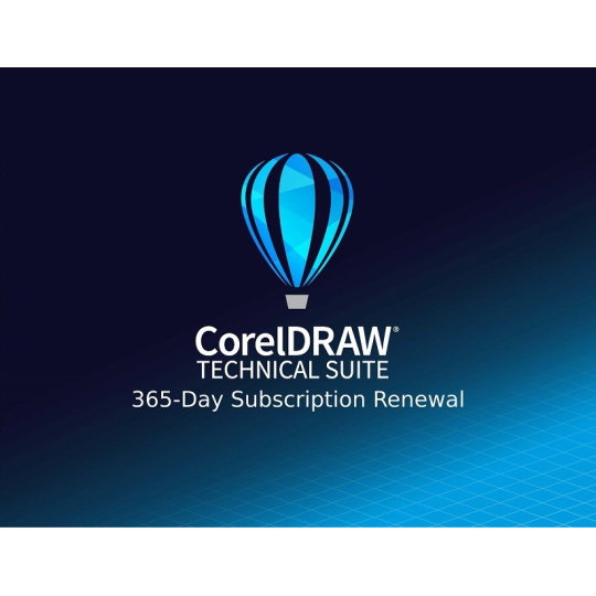 CorelDRAW Technical Suite 365-dňové predplatné. Obnovenie (5-50) EN/DE/FR/ES/BR/IT/CZ/PL/NL