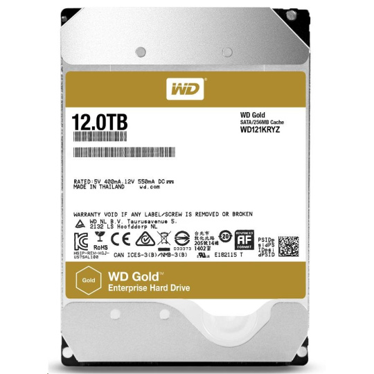 BAZAR WD GOLD WD121KRYZ 12TB SATA/ 6Gb/s 256MB cache 7200 ot. BAZAR WD GOLD WD121KRYZ 12TB SATA/ 6Gb/s 256MB cache 7200 ot.