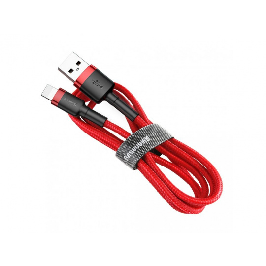 Baseus Cafule Nabíjací/dátový kábel USB na Lightning 2,4A 3 m, červeno-červený
