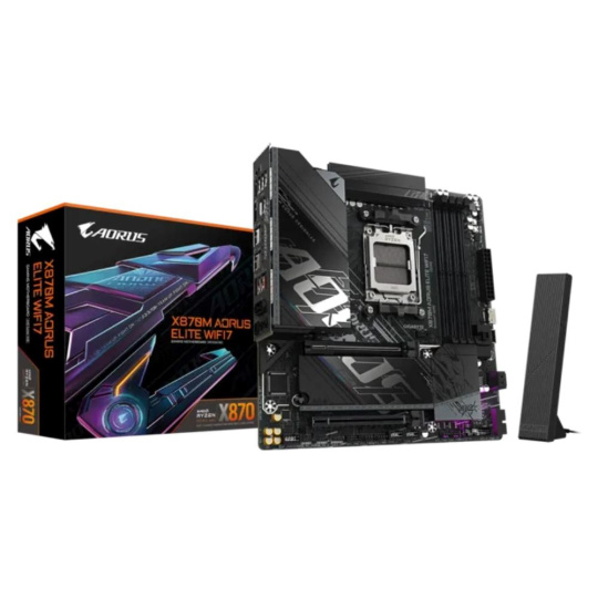 GIGABYTE MB Sc AM5 X870M A ELITE WF7, AMD X870, 4xDDR5, 2xUSB-C, 2xHDMI, Wifi, mATX