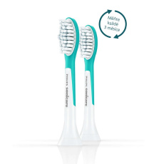 Philips HX6042/33 Sonicare For Kids, náhradní hlavice, pro děti, standardní velikost, 2 kusy, nasazovací, aqua