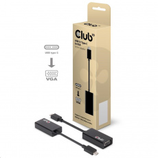 Aktívny USB adaptér Club3D 3.1 typ C na VGA (M/F), 15 cm
