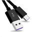 Kábel USB PREMIUMCORD 3.1 C/M - USB 2.0 A/M, super rýchle nabíjanie 5A, čierna, 1m