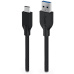 GENIUS nabíjecí kabel ACC-A2CC-3A, 150cm, USB-A na USB-C, 3A, QC3.0, opletený, černý