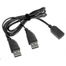 Kábel USB GEMBIRD 2.0 A-A predĺženie 1m DUAL (prídavné napájanie)