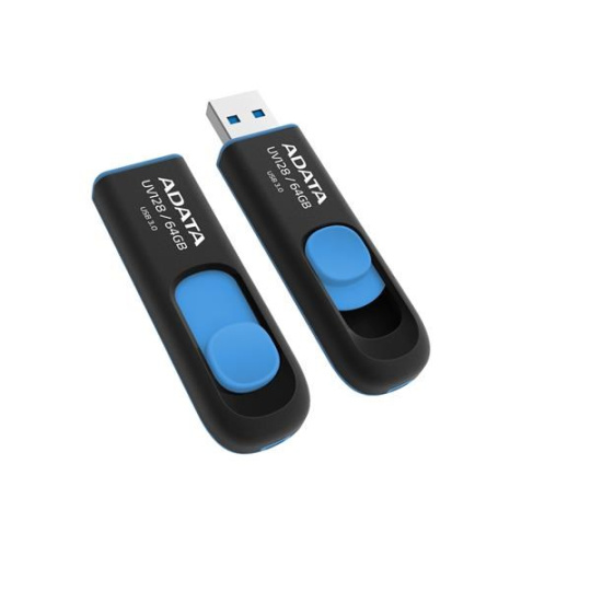 ADATA Flash disk 128GB UV128, USB 3.1 Dash Drive (R:90/W:40 MB/s) čierna/modrá