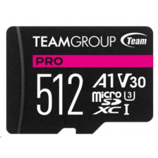 TEAM MicroSDXC karta 512GB PRO V30 Card UHS-I U3 V30 A1 + SD adapter