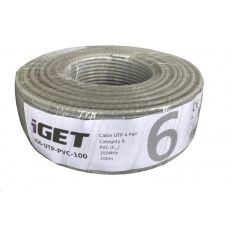 iGet CAT6 UTP PVC Eca Síťový kabel 100m/role iGet CAT6 UTP PVC Eca Síťový kabel 100m/role