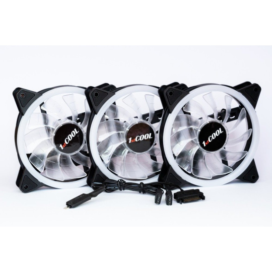 1stCOOL Fan KIT AURA EVO 1 ARGB, 3x Dual Ring fan + ARGB Nano controller