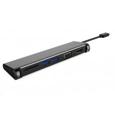 Prevodník USB PREMIUMCORD 3.1 Type-C na 4K HDMI+1080p VGA+SD karta+2xUSB3.0 (5 v 1)