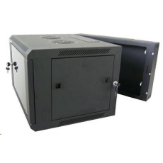 XtendLan 19" dvoudílný nástěnný rozvaděč 15U, šířka 600mm, hloubka 550mm, nosnost 60 kg, skleněné dveře, svařovaný,černý