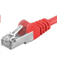 PREMIUMCORD Patch kábel CAT6a S-FTP, RJ45-RJ45, AWG 26/7 0,5m červený