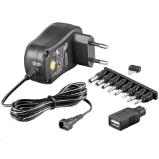 Goobay Univerzální napájecí adaptér 230V/3-12V stejnosměrný 300mA POŠKOZEN OBAL Goobay Univerzální napájecí adaptér 230V/3-12V stejnosměrný 300mA POŠKOZEN OBAL