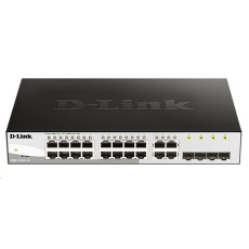 D-Link DGS-1210-16 20-portový gigabitový inteligentný prepínač, 16x GbE, 4x RJ45/SFP, bez ventilátora