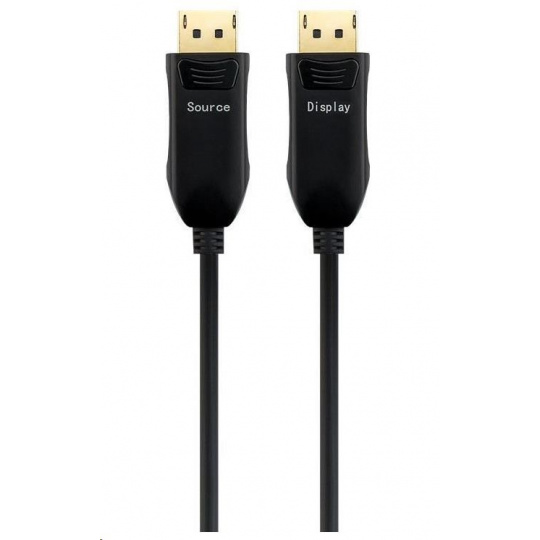 PREMIUMCORD Optický DisplayPort 1.4 pripojovací kábel M/M, pozlátený konektor. 50m