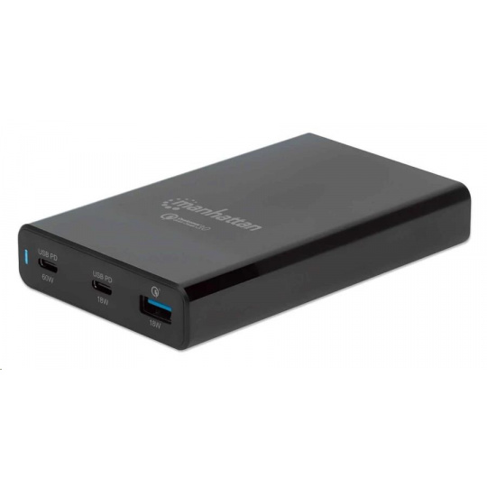 Nabíjacia stanica MANHATTAN USB Power Delivery - 65 W, čierna