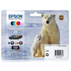 Atrament EPSON čierny + pruh "Polárny medveď" CLARIA Premium 26 - multipack (CMYK)