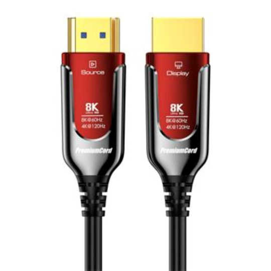 PREMIUMCORD Ultra High Speed HDMI 2.1 optický fiber kabel 8K@60Hz, zlacené 10m PREMIUMCORD Ultra High Speed HDMI 2.1 optický fiber kabel 8K@60Hz, zlacené 10m
