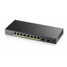 Zyxel GS1100-10HP v2 10portový gigabitový PoE switch, 8x gigabitový PoE RJ45, 2x SFP, 120W PoE rozpočet