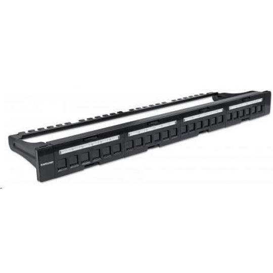 Intellinet Patch Panel 19", prázdny pre 24 portov, 1U, čierny