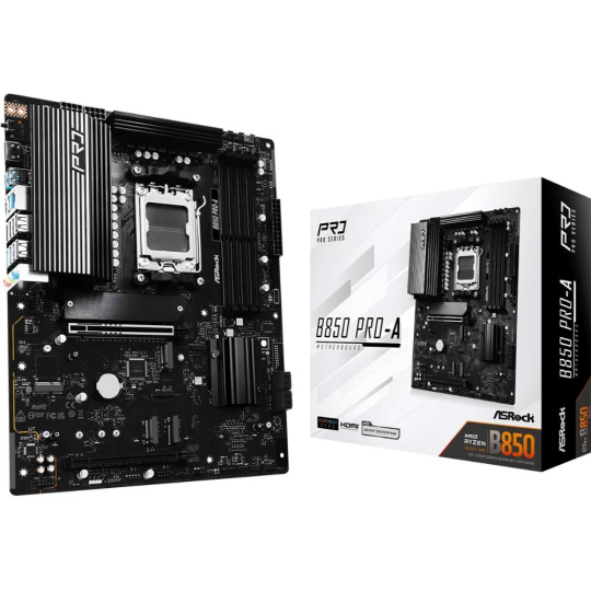 ASRock MB Sc AM5 B850 Pro-A, AMD B850, 4xDDR5, 1xUSB-C, HDMI, ATX