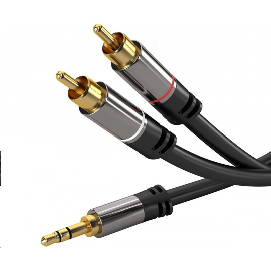 Kábel PREMIUMCORD, Jack 3.5mm-2xCINCH M/M 3m