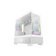 DEEPCOOL Case CG380 3F WH, mATX, ARGB, Průhledná bočnice, 3x 120mm Fan, bílá