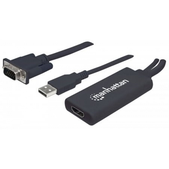 Prevodník MANHATTAN VGA na USB a HDMI