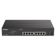 D-Link DGS-1100-10MPV2 10portový gigabitový inteligentný riadený prepínač PoE+, 8x gigabit PoE, 2x SFP, rozpočet PoE 130 W