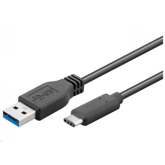 Kábel USB PREMIUMCORD 3.1 konektor C/male - USB 3.0 A/muž, čierny, 1m