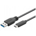 Kábel USB PREMIUMCORD 3.1 konektor C/male - USB 3.0 A/muž, čierny, 1m