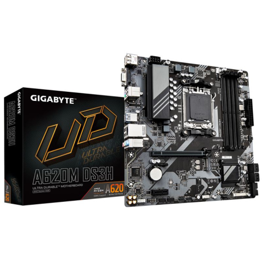 GIGABYTE MB Sc AM5 A620M DS3H, AMD A620, 4xDDR5, 1xDP, 1xHDMI, 1xD-Sub