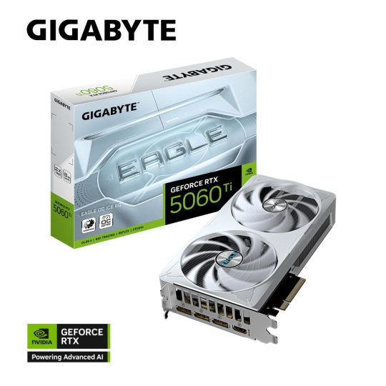 GIGABYTE VGA NVIDIA GeForce RTX 5060 Ti EAGLE ICE OC 8G, 8G GDDR7, 3xDP, 1xHDMI