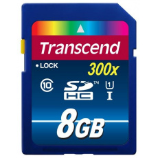 Karta TRANSCEND SDHC 8GB Premium, Class 10 UHS-I, 300X