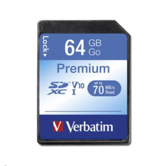 Karta VERBATIM SDXC 64GB Class 10, UHS-1 (R:70/W:10 MB/s)