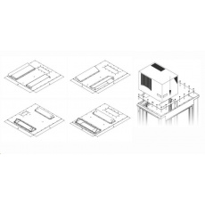 Montážna redukcia TRITON pre klimatizačné jednotky X1 a X2 pre šírku skrine 600 x 600 mm, sivá