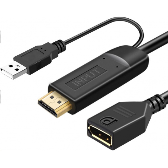 Adaptér HDMI PremiumCord 2.0 na DisplayPort 1.2 rozlíšenia 4K@60Hz 25cm