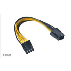 AKASA redukčný kábel zo 6pin PCIe na 8pin ATX 12V, 15cm
