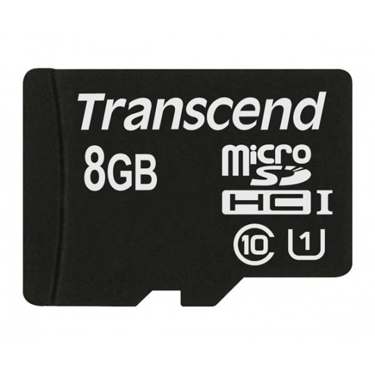 TRANSCEND MicroSDHC 8GB Premium, Class 10 UHS-I 300x, bez adaptéra