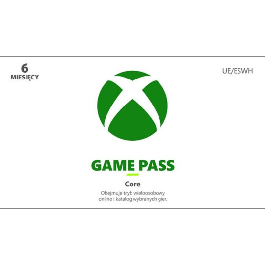 Xbox Game Pass Core – 6 - měsíční členství